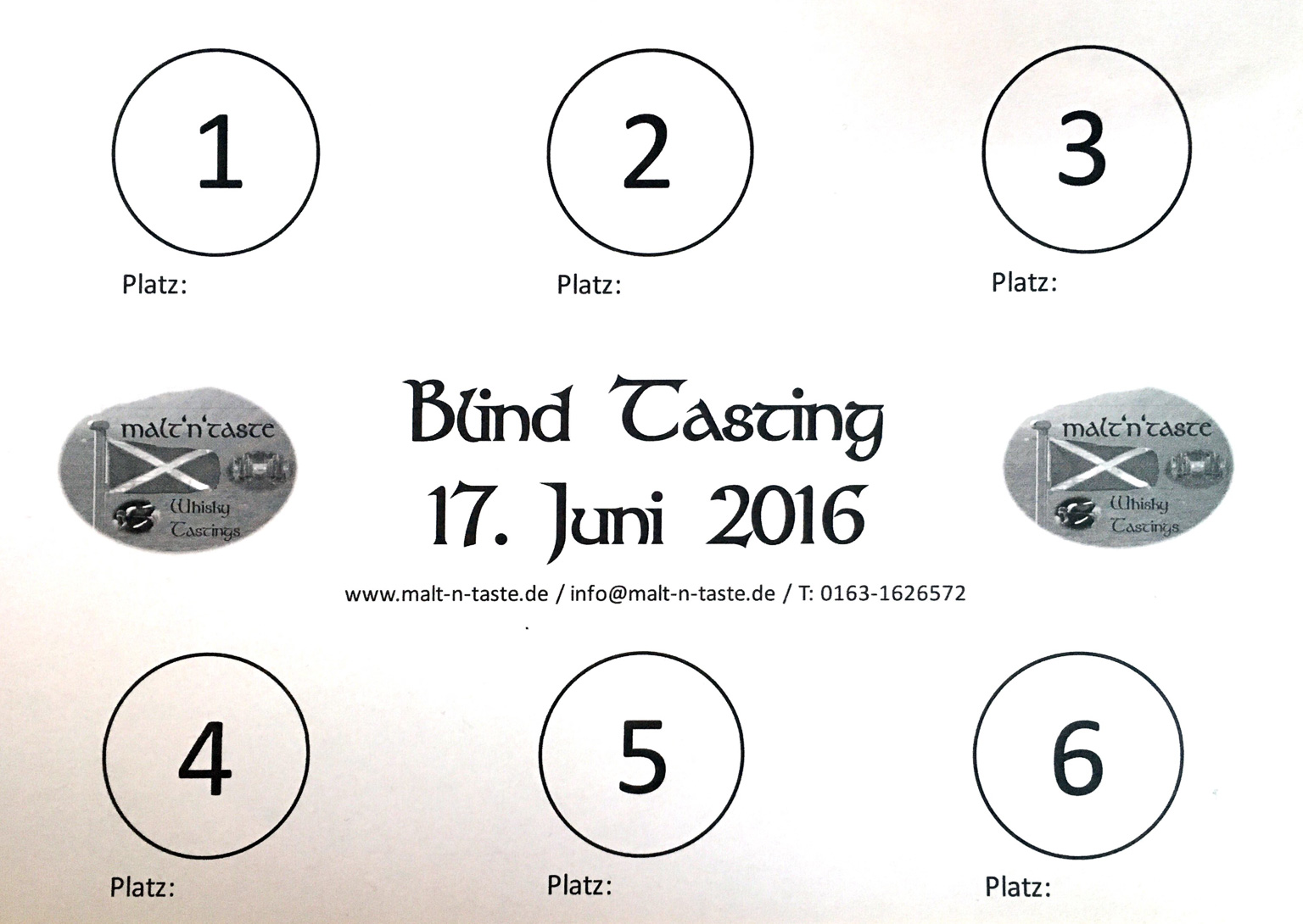 Blind Tasting Juni 2016